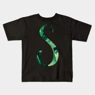 S initial cursive Kids T-Shirt